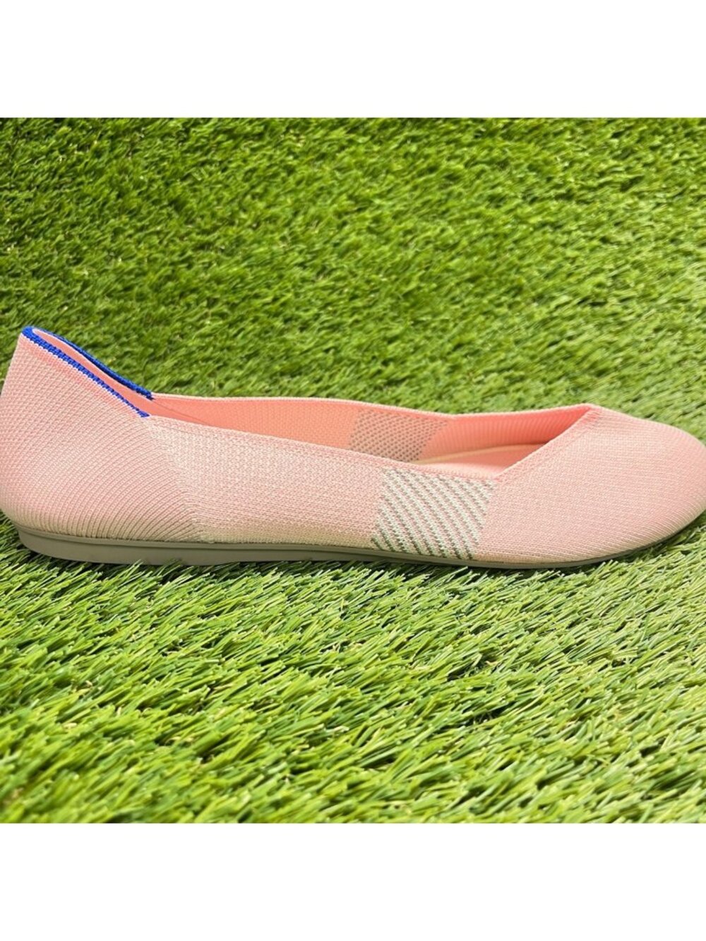 Rothy's The Flat Womens Size‎ 11.5 Pink Blue Casual Classic Knit Slip-On Flats